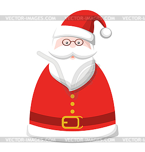 Christmas Label Icon with Santa Claus - stock vector clipart