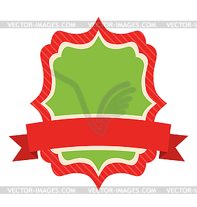 Christmas Label Icon Flat Vintage Frame with - vector image