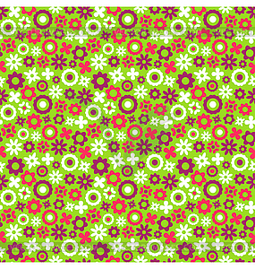 Bright Fun Abstract Seamless Pattern with Flowers o - vector clip art