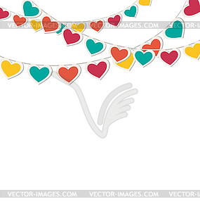 Разноцветные сердца овсянки гирлянды - стоковое векторное изображение