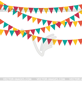 Multicolored bright buntings flags garlands - vector clipart / vector image