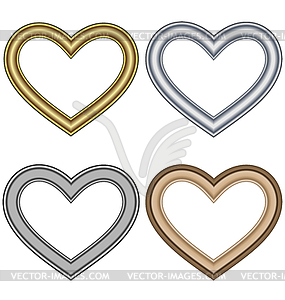 Four hearts love frames - vector image