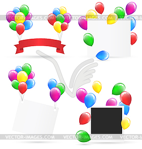Festive frames with inflatable bright air balls - vector clipart / vector image