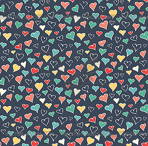 Seamless Festive Love Abstract Pattern with Hearts - stock vector clipart