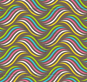 Seamless Fun Abstract Wavy Pattern on Brown - vector image