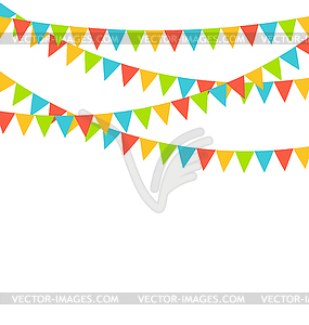 Multicolored bright buntings flags garlands - royalty-free vector image