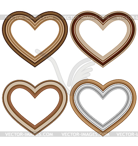 Four hearts love frames - vector image
