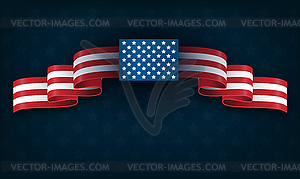 Wavy USA National Flag on Blue - vector EPS clipart