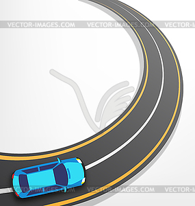 Road with Car - vector image