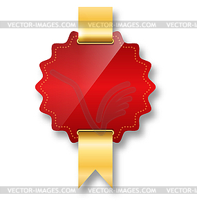 Golden Premium Quality Red Best Label Space for Text - royalty-free vector clipart