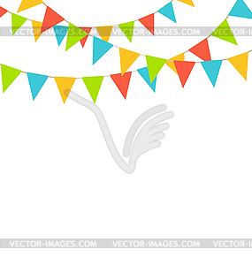 Multicolored bright buntings flags garlands - vector clip art