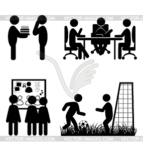 Set of flat office internal communications icons - vector clip art