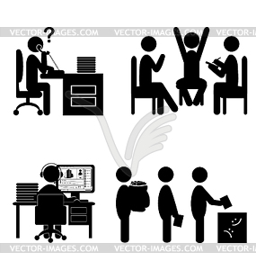 Set of flat office internal communications icons - royalty-free vector clipart
