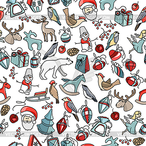 Seamless Christmas pattern - vector image