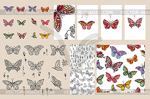 Set with different butterflies. For your design, - vector clipart