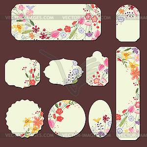 Collection with different paper labels - vector image