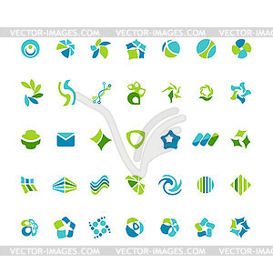 Different abstract trendy symbols - color vector clipart