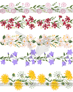 Seamless pattern brush with stylized bright summer - vector image