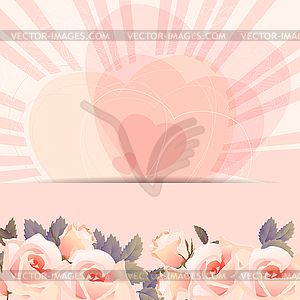 Background frame with bunch of roses - vector image