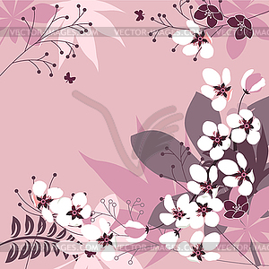 Floral frame with spring flowers - vector clipart