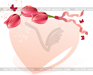 Delicate heart-shaped frame - vector clipart