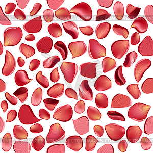 Seamless pattern with rose petals - vector clip art