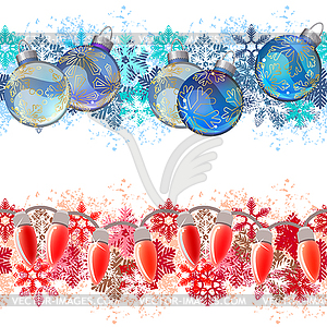 Two different seamless christmas borders. Ideal - vector clip art