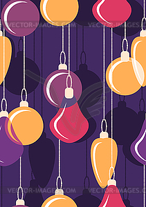 Hanging Christmas bals. Seamless - vector clipart