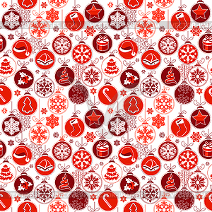 Christmas pattern with vintage balls - vector clipart