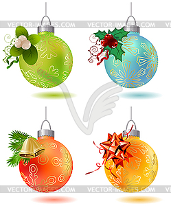 Different christmas glass balls - vector image