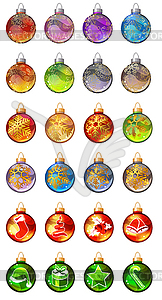 Different christmas glass balls - vector image