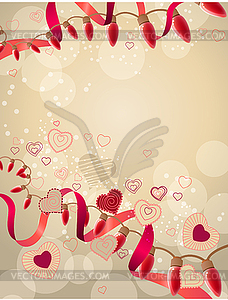 Red lamp festive garland - vector clip art