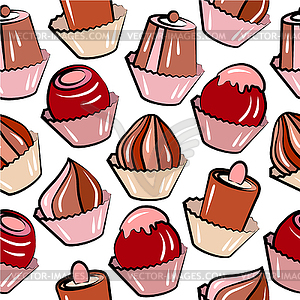 Seamless pattern with sweets - vector clip art