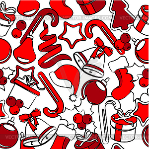 Seamless pattern with Christmas decoration - vector clip art