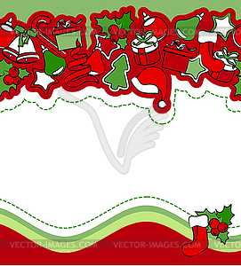 Christmas card with Christmas decorations - vector image