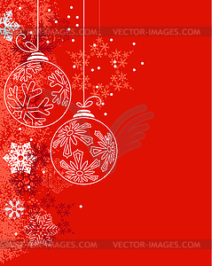 Background with contour balls and snowflakes - vector clipart