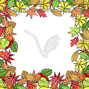 Frame made of autumn leaves - vector image