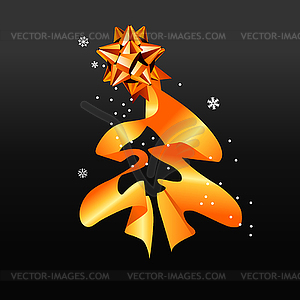Christmas tree made of ribbon - vector clipart