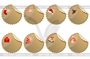 Set of different Christmas stickers - royalty-free vector image