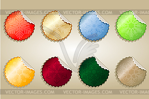 Set of different Christmas stickers - vector clip art