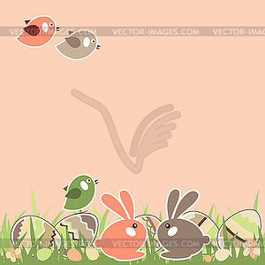 Easter landscape - vector image