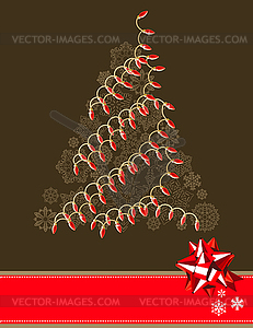 Christmas tree made of electric garland - vector clipart