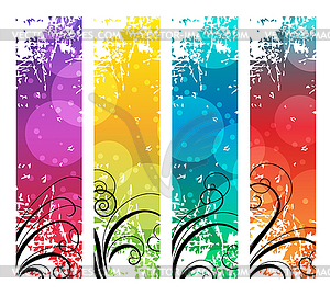 Four abstract vertical banners - vector image