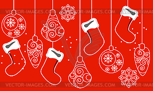 Seamless Christmas pattern with santa socks - royalty-free vector image