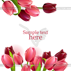 Floral frame with tulips - vector image