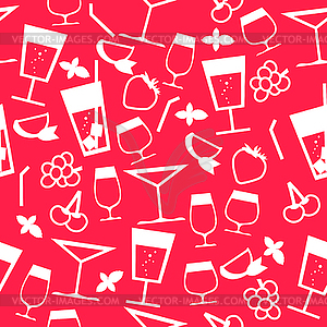 Seamless pattern with different cocktails - vector image