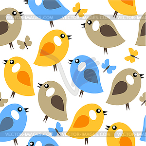 Seamless pattern with birds - vector image