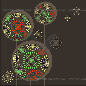 Beautiful stylized dandelions - vector image