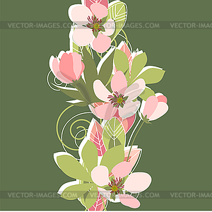Floral background with stylized flowers - vector clipart