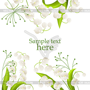 Frame with lilies of valley - vector clip art